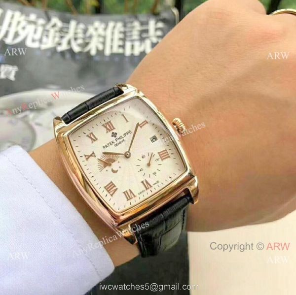 Fake Patek Philippe grand complications 40mm Watch Rose Gold Black Face 3