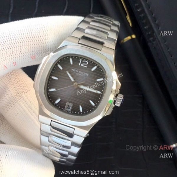 Fake Patek Philippe Nautilus Womens Watches SS Black Face QUARTZ 3
