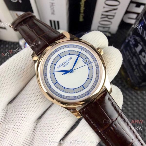 AAA Replica Patek Philippe Calatrava Watches Gold Case White Dial 3