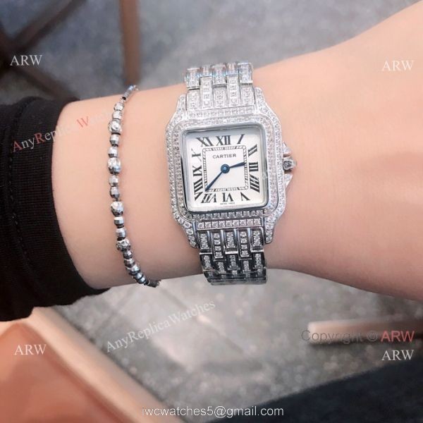 Copy Cartier Panthere de Iced Out Watches Stainless Steel 3