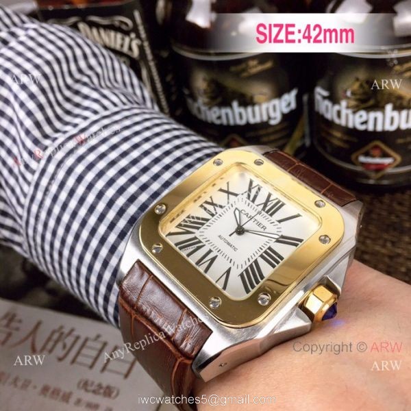 Cartier Santos 100th Anniversary Rose Gold Replica watch for Sale 3