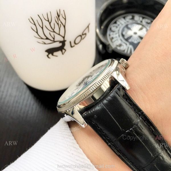 Rolex Geneve Cellini Moonphase SS Black Dial / New Baselworld Rolex Cellini Moonphase Replica Watch 3