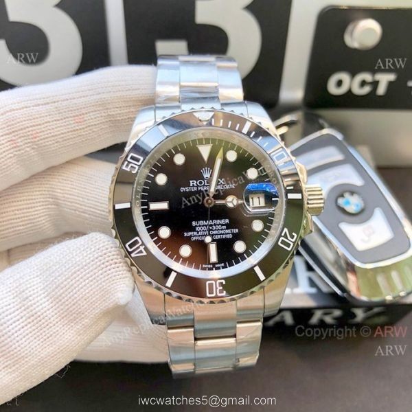 Asia 8215 Rolex Blue Face Submariner Replica Watch Stainless Steel 3