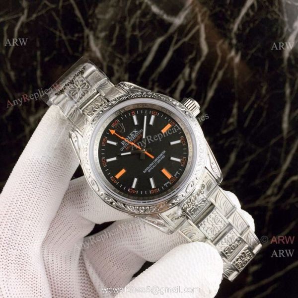 New Rolex Milgauss Blue Replica Watch Stainless Steel &8216;Tattoo 3