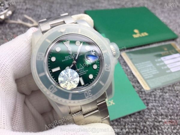 AJ Factory A7 Version Submariner Rolex Hulk Replica Watch Ss Green Ceramic 3