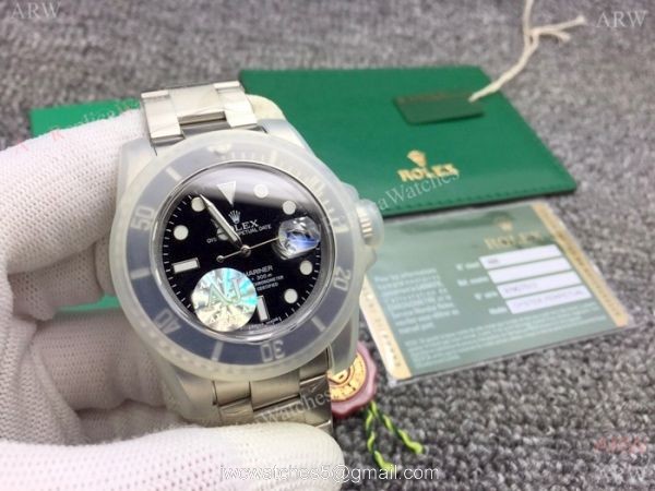 Replica Rolex Submariner Date AJ A7 Stainless Steel Black Dial Swiss 2836 Watch 3