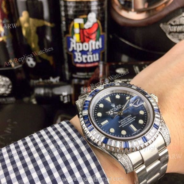 Submariner Rolex Rainbow Replica Watch Stainless Steel D-Blue Dial Asia 8215 Movement 3