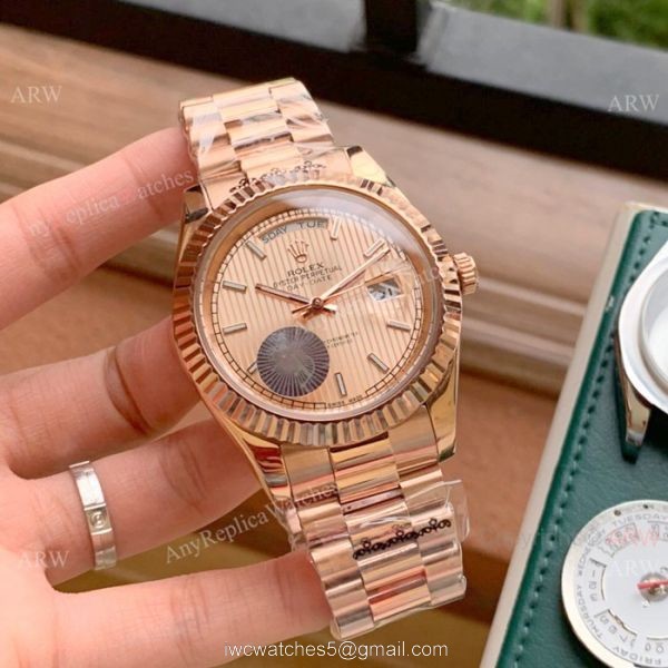 BP Factory Watches Replica Rolex DayDate II White Dial All Gold President Wristwatch 3