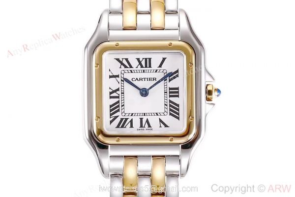 Copy Panthere De Cartier 2-Tone White Dial Watch Swiss Quartz Movement 3