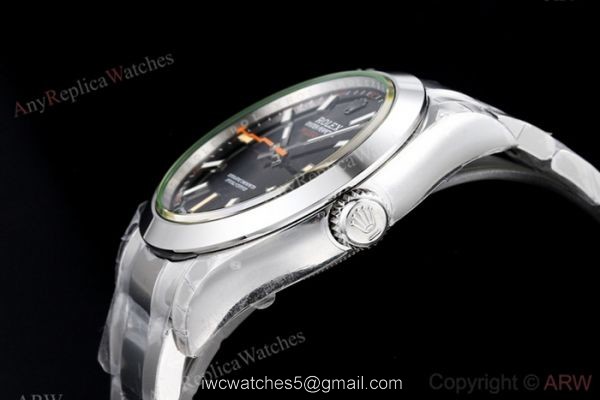 EX Factory Rolex Milgauss Swiss Eta 2836 Watch Stainless Steel Black Dial 3
