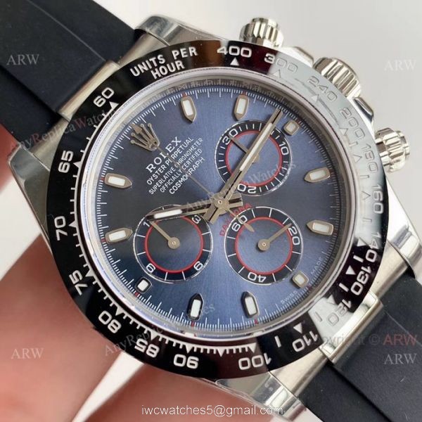 Noob Swiss 4130 Rolex Daytona Watch Blue Dial Rolex Oysterflex Replica Watch 3