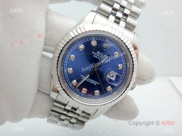 New Copy Oyster Perpetual Rolex Datejust Jubilee Stainless Steel Jubilee Blue Dial 40mm 3