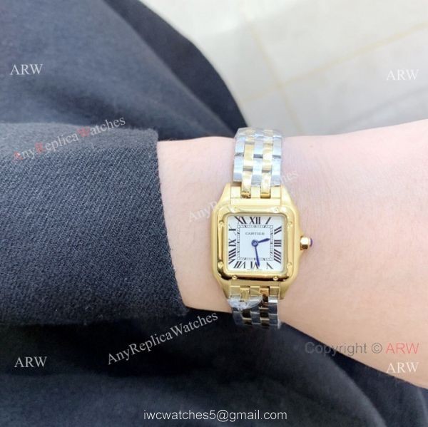 Fake Cartier Panthere de White Roman Dial Watch Small size 22mm 3