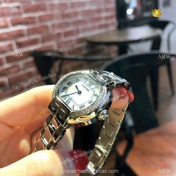 Rotonde de Cartier Stainless Steel White Watch 28mm Lady 3