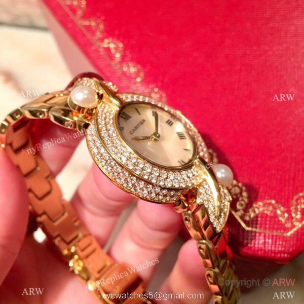 Swiss Quality Cartier Sapphire glass Yellow Gold Watch 33mm 3