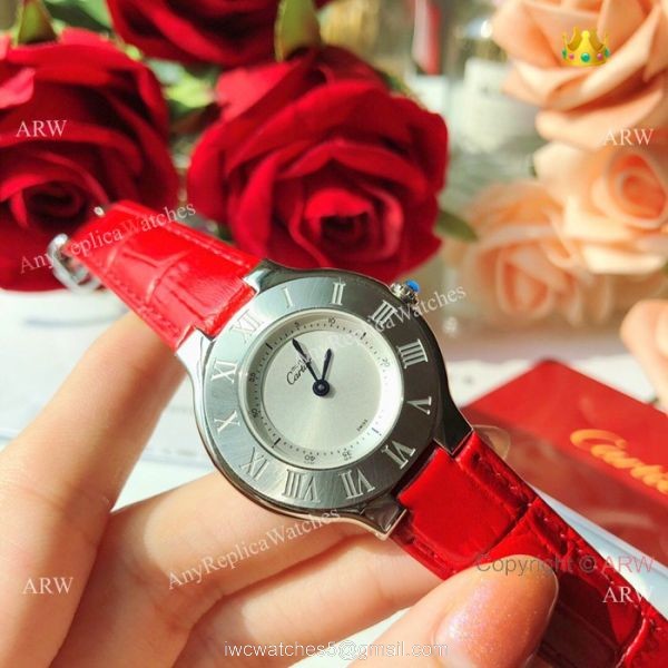 Cartier 21 Must De Cartier Womens Quartz Watch Silver Dial 28mm 3