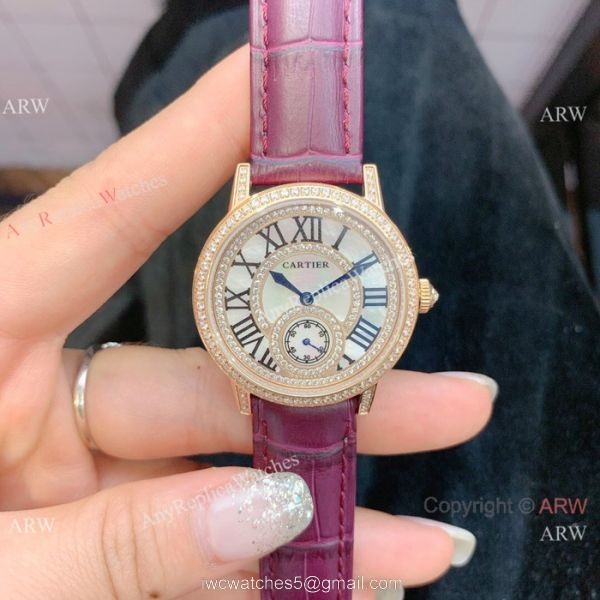 Cartier fashion watches for Women Gold Diamond Case 3