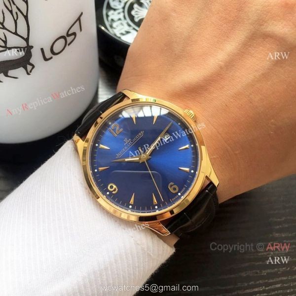 Jaeger leCoultre Master Ultra-Thin Men Watches SS Blue Dial 3