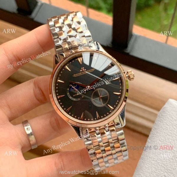 New Copy Jaeger leCoultre Moonphase Watch Two Tone Rose Gold Watch Band 3