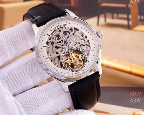 Fake Jaeger-LeCoultre Master Ultra Thin Tourbillon Watches SS Skeleton Dial 3