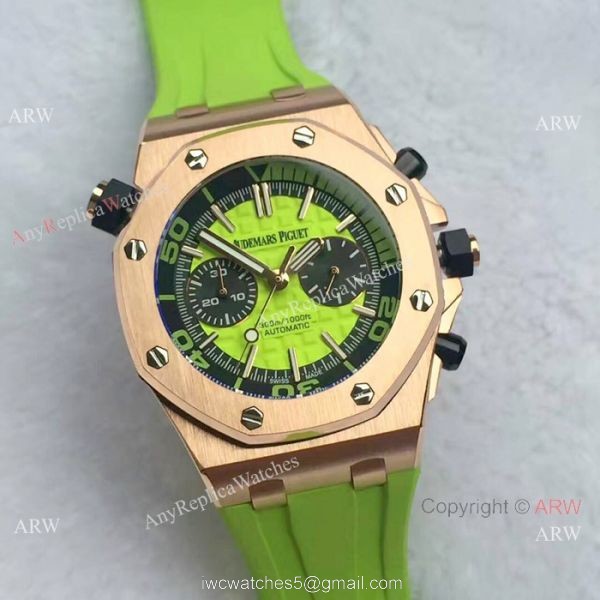 Japan Grade Royal Oak Offshore Diver Chronograph Watch Rose Gold Black Face 42mm 3