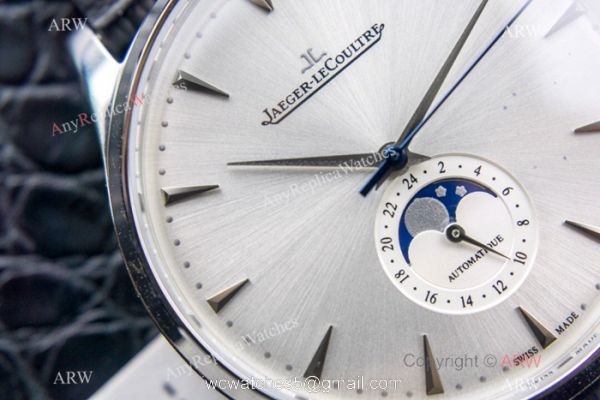 Swiss Copy Jaeger-LeCoultre Master Ultra Thin Moon Watch 39mm SS Silver Face 3
