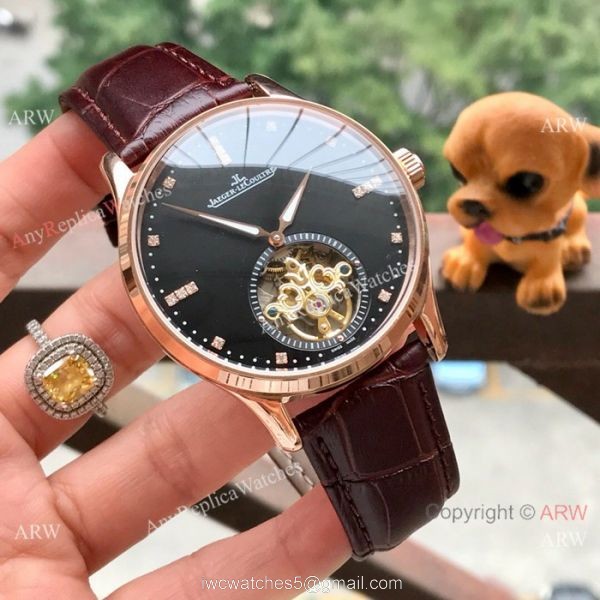 Copy Jaeger LeCoultre Master Tourbillon Watches Two Tone Rose Gold 3