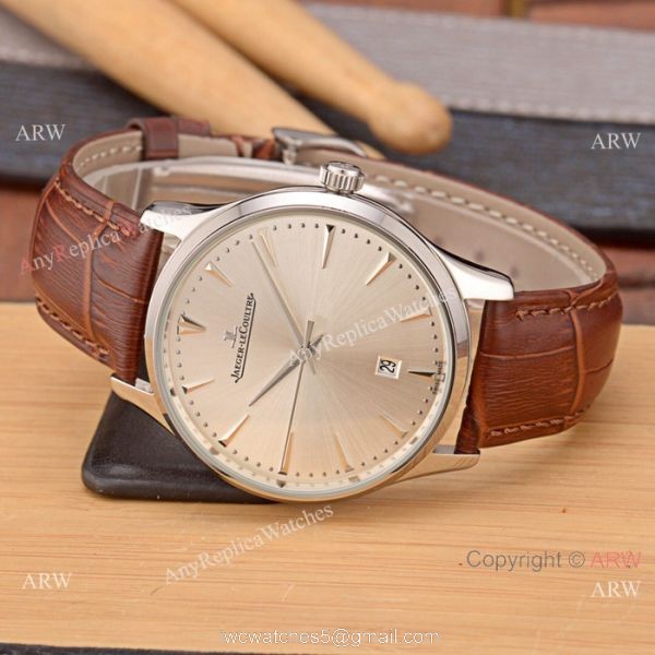 Best Copy Jaeger-LeCoultre Master Rose Gold Silver Face Watch Simple Design 3