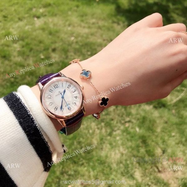 New Copy Jaeger-LeCoultre Rendez Vous 33mm Watch Rose Gold Purple Band 3