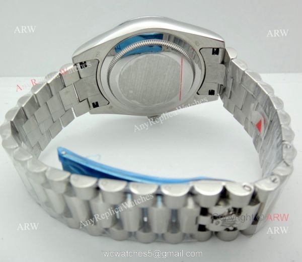 Best Rolex Day Date President Replica Watch 40mm Stainless Steel Blue Dial 3