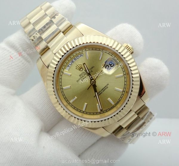 High Quality Replica Presidential Rolex Day-Date All Gold Watch 40mm 3
