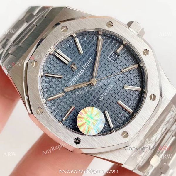 Swiss Grade A Audemars Piguet Royal Oak SS Blue Dial Replica Watch JF Audemars Piguet 3