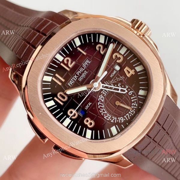 (GR) Swiss Grade Patek Philippe Aquanaut Travel Time Rose Gold Watch 3