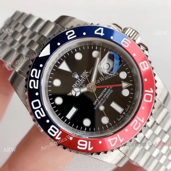 Noob Factory V3 Rolex GMT Master II Pepsi Replica Watch SS Jubilee Band 3