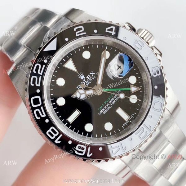 Swiss Grade Replica Rolex GMT-Master II Black Ceramic Bezel Watch NOOB V3 3