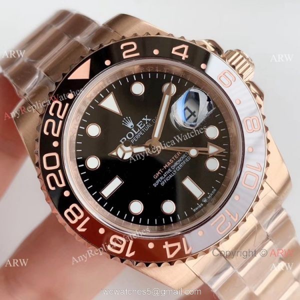 Noob Factory Replica Watches Rolex GMT-Master II Rose Gold watch 3