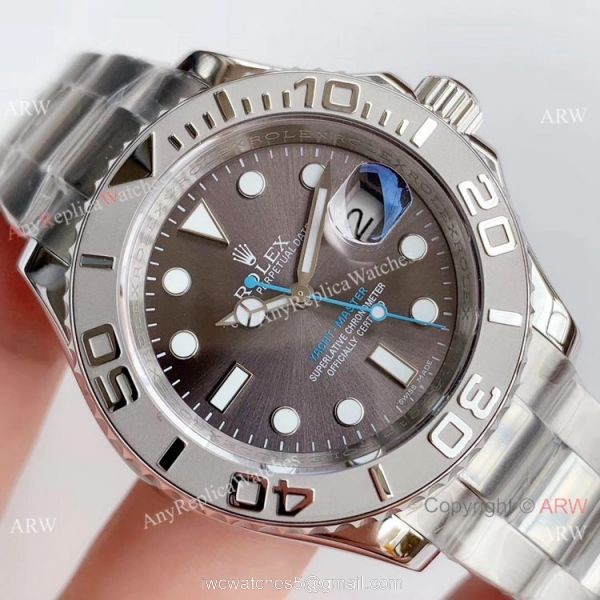 Copy Noob Rolex Watches Rolex Yacht-master ETA 2836 SS Rhodium Grey Dial 3
