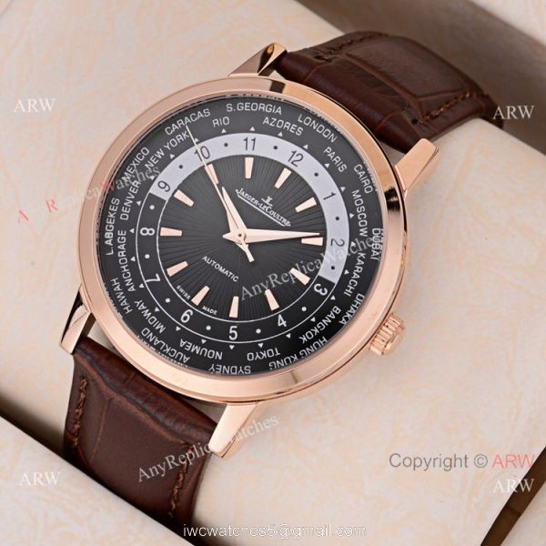 2019 Copy Jaeger LeCoultre Master White Dial Black Leather Strap Watch 3