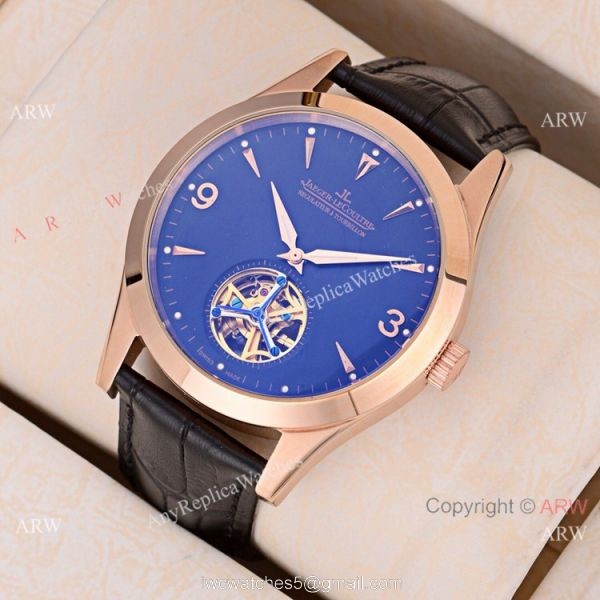 Fake Jaeger-LeCoultre Flying Tourbillon Rose Gold Arabic Watch 43mm 3