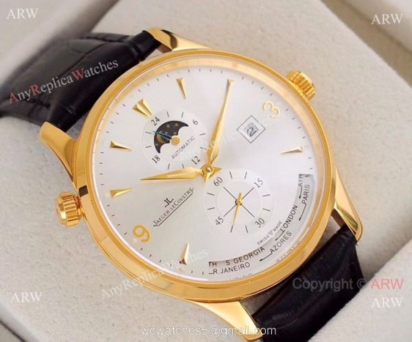 Jaeger-LeCoultre JLC Moonphase Man Stainless Steel Black Dial Watch 3