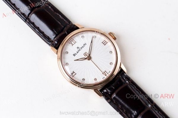 Swiss Replica Blancpain Villeret Ultraplate 6551-1127-55B Rose Gold Watch Lovers watch 3