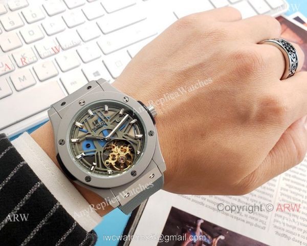 Copy Hublot Tourbillon Skeleton Big Bang Watches 43mm 3