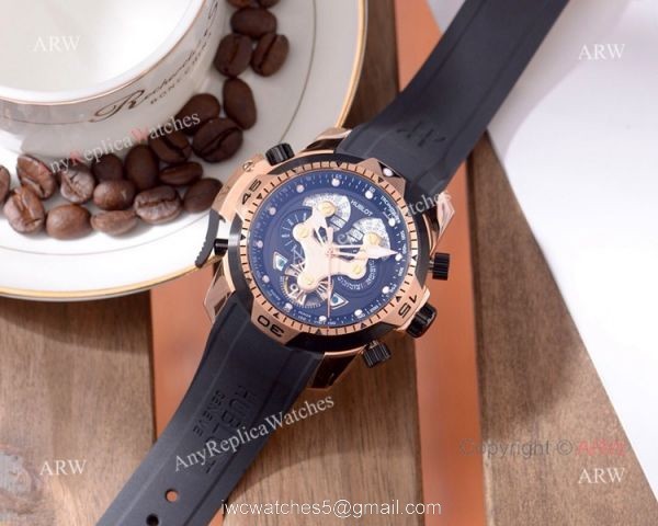 2019 Replica Hublot Big Bang Perpetual Calendar watch Rose Gold Blue Face 3