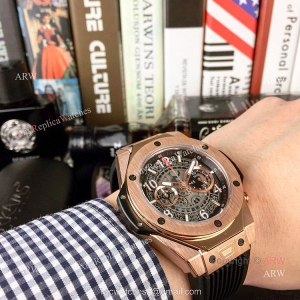 New Replica Hublot Big Bang King Unico Watch Rose Gold Case 3