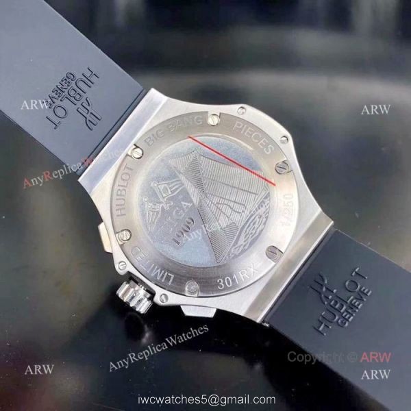 Fake Hublot Big Bang Chronograph Men Watch SS Black Rubber Band 3