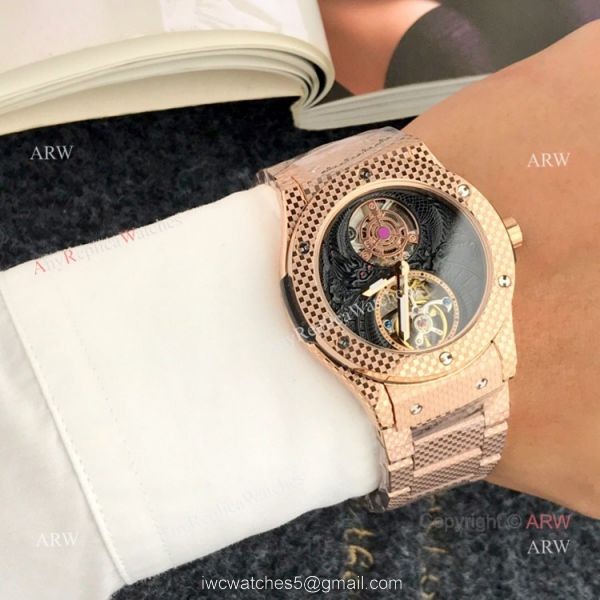 High Quality Hublot Classic Fusion Tourbillon Men Watch Rose Gold 3