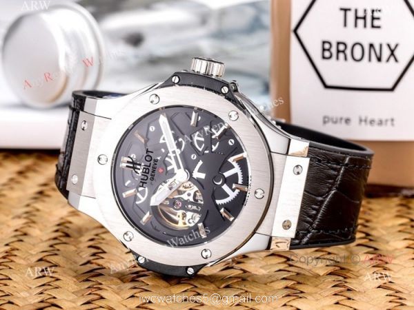 Fake Hublot Classic Fusion Rose Gold Skeleton Wristwatch 45mm 3