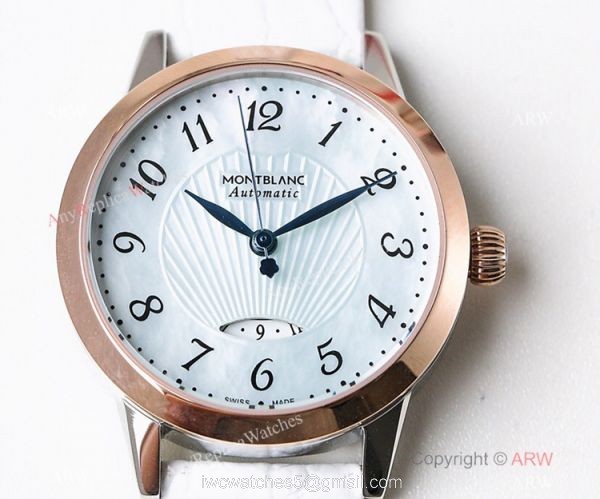 Swiss Fake Montblanc Boheme Date 33mm Watch Rose Gold Bezel MOP Dial 3