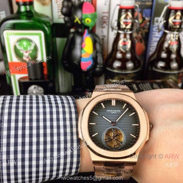Best Replica Patek Philippe Tourbillon Watches 40mm Rose Gold and White 3