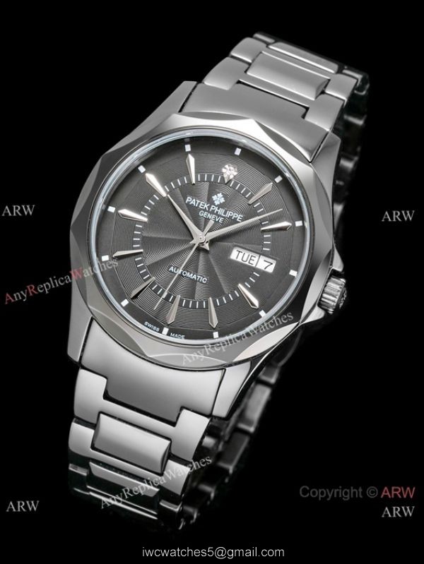 Newest Fake Patek Philippe Geneve 904L Silver Steel White Dial Watch 3